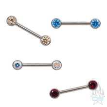 Load image into Gallery viewer, Industrial strength: crystal fixed end nipple bars
